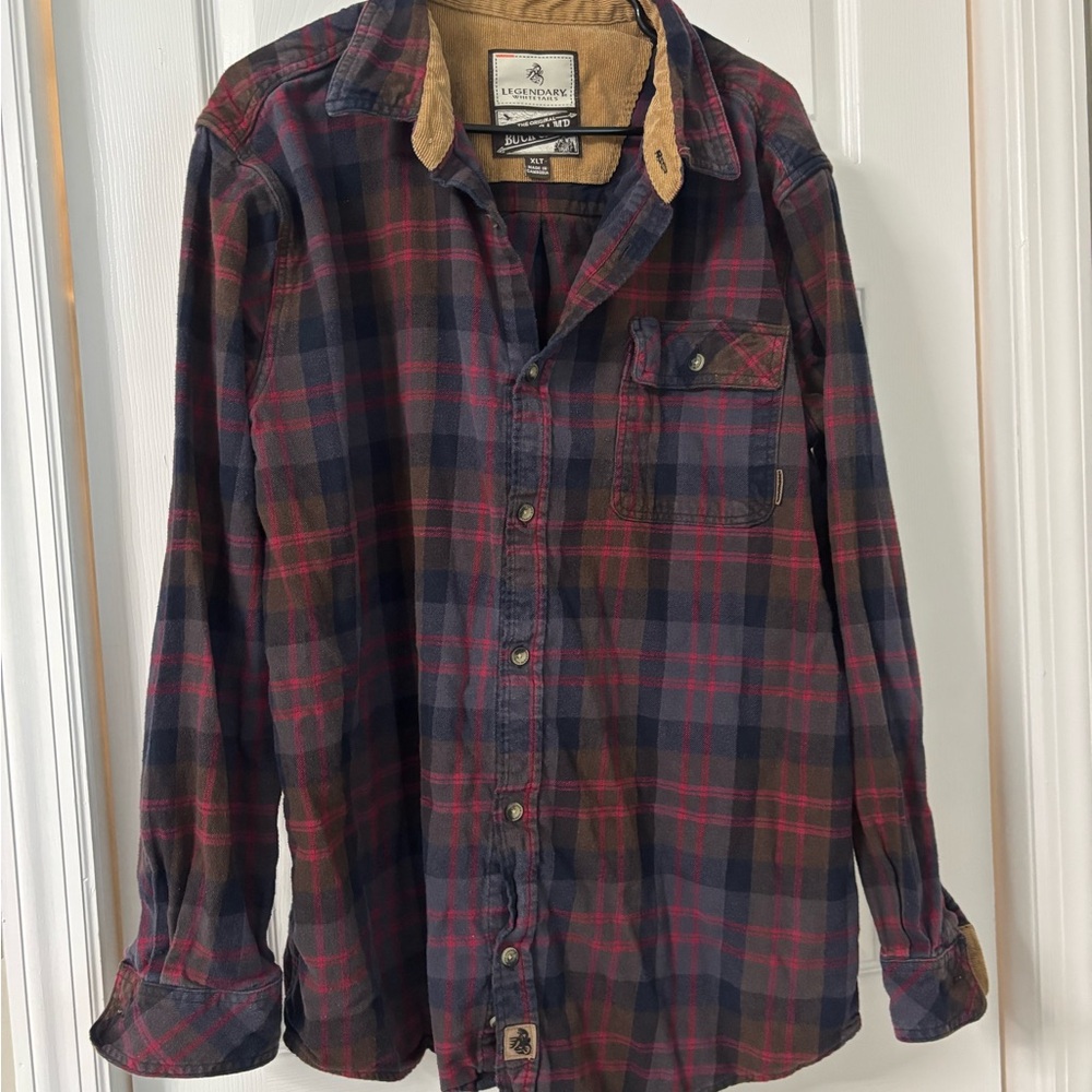 Men's Plaid Shirt - Red and Blue